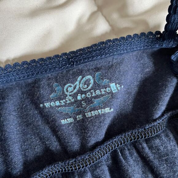 Vintage Y2K Navy Blue Lacey Babydoll Tank from SO Wear It Declare It (Size S) - Picture 7 of 7